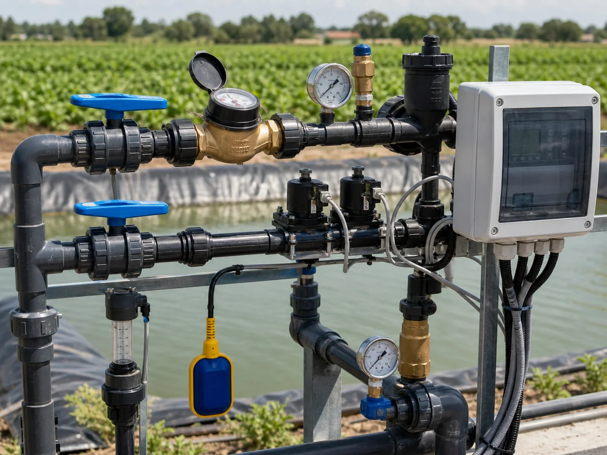 Compteurs d'eau, vannes et sondes de niveau pour la régulation
