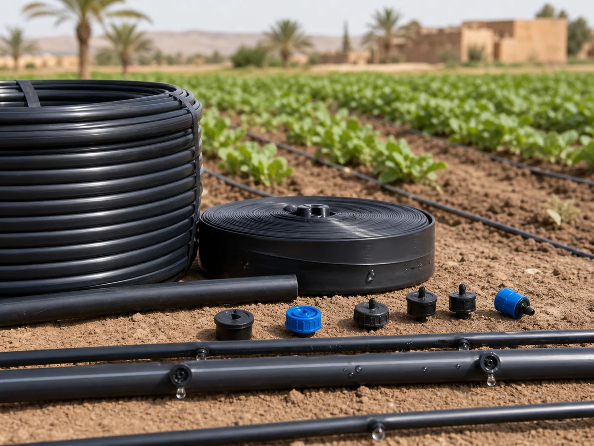 Gaines, goutteurs intégrés et tuyaux d'irrigation goutte-à-goutte