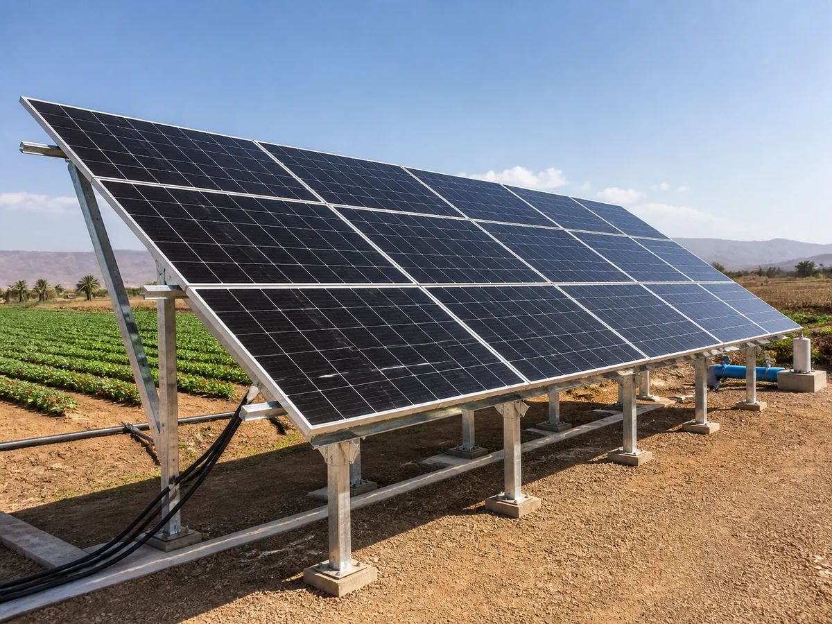 Panneaux photovoltaïques monocristallins et structures de fixation